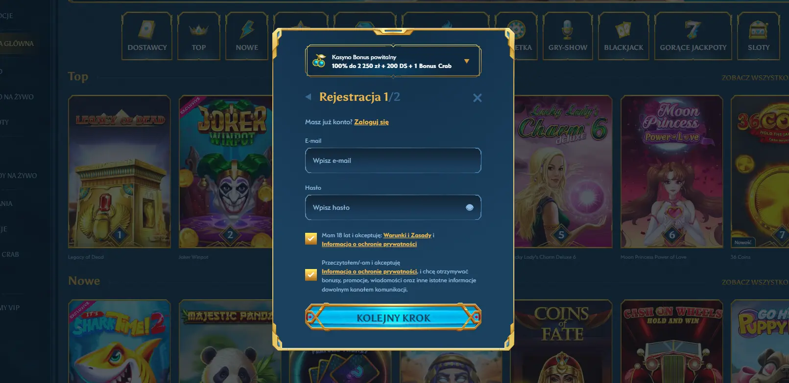 Rejestracja, logowanie i problemy z dostępem do konta w kasynie online